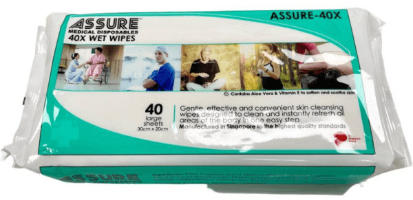 ASSURE 40X Wet Wipes (Large, 30cm x 20cm, 40 Pcs/Pkt)