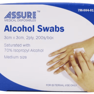 ASSURE Alcohol Swabs (Sterile, 3cm x 3cm, 200 Pcs/Box)