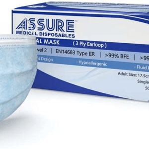 Assure Surgical Face Mask 3-Ply with Ear-Loop, 50pc/bx, 40bx/ct