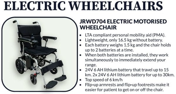 JRWD704 Electric Powered Motorised Wheelchair - Image 6